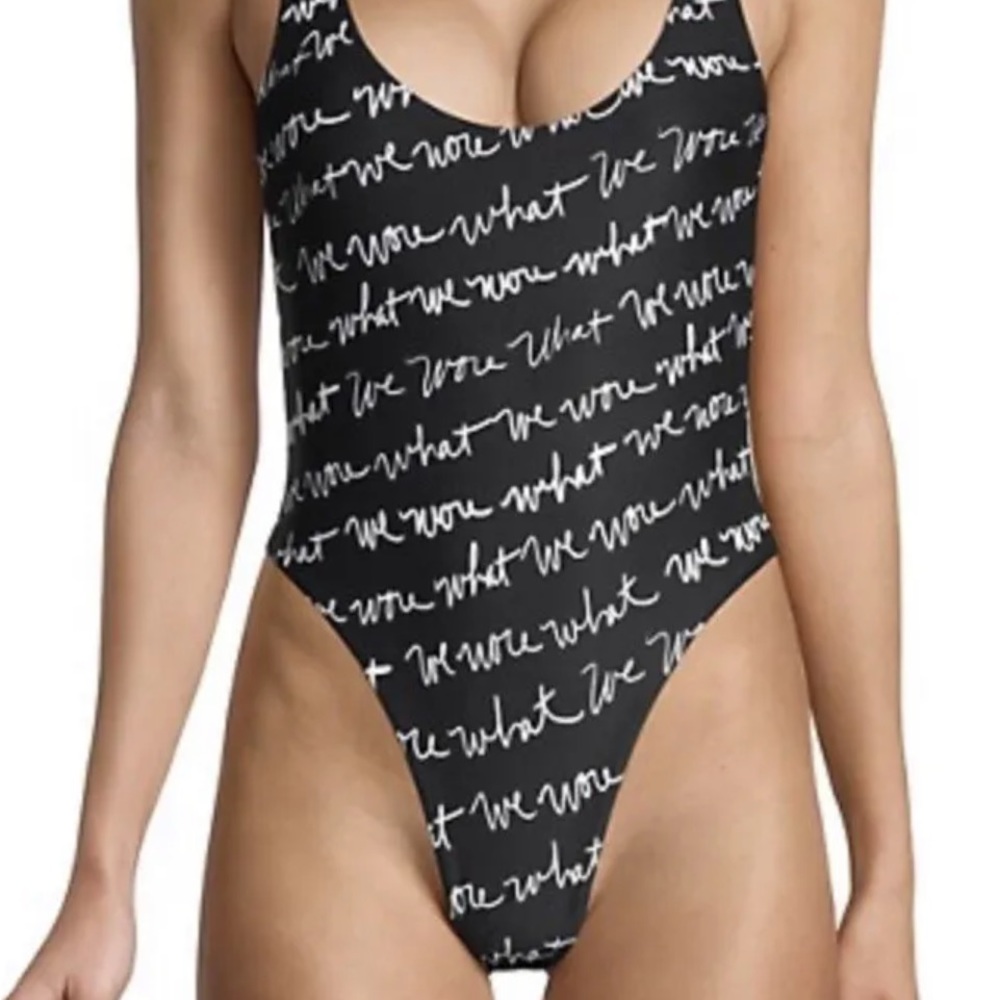 We wore what designer swimsuit size small P high leg cut